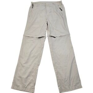 Boomerang Convertible Zip Off Hiking Pants W32 L31.5 Beige Nylon Outdoor Travel‎